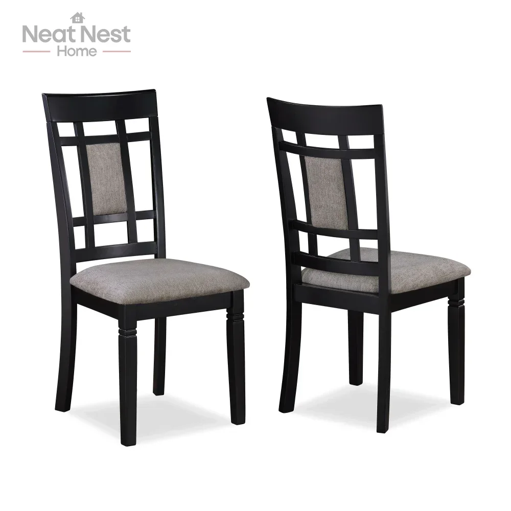 6-Pieces Chalk Gray Finish dining table set ,Bench Dining Room Wooden Dining Set Furniture, Transitional Contemporary Style - Image 3