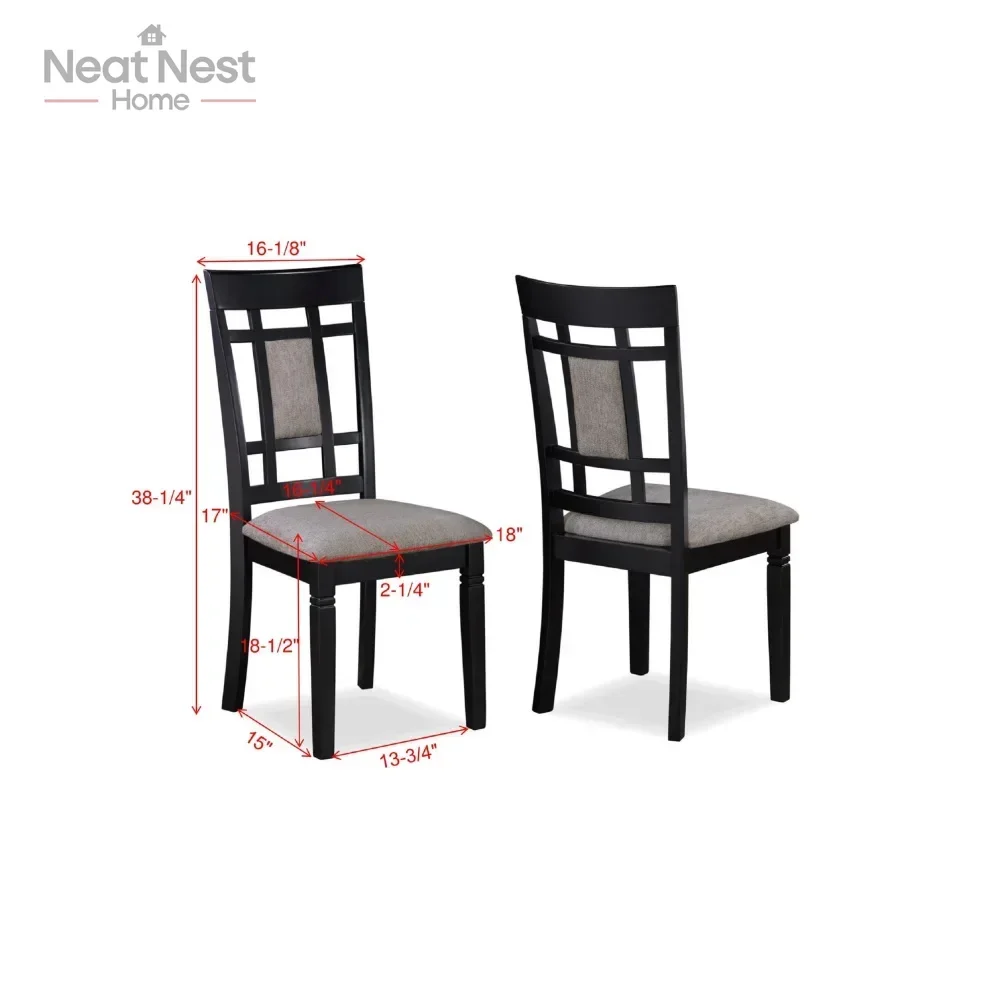 6-Pieces Chalk Gray Finish dining table set ,Bench Dining Room Wooden Dining Set Furniture, Transitional Contemporary Style - Image 5